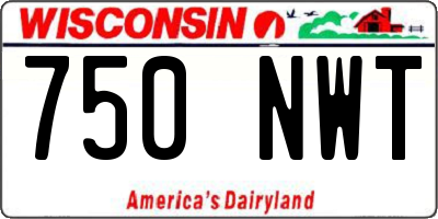 WI license plate 750NWT
