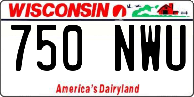 WI license plate 750NWU