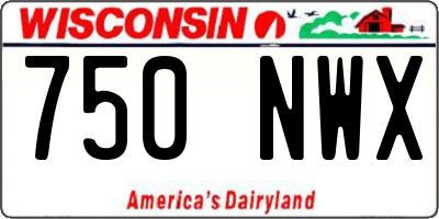 WI license plate 750NWX