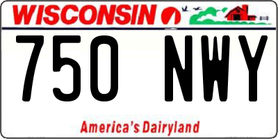 WI license plate 750NWY