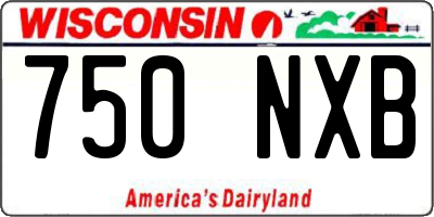 WI license plate 750NXB