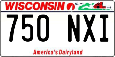 WI license plate 750NXI