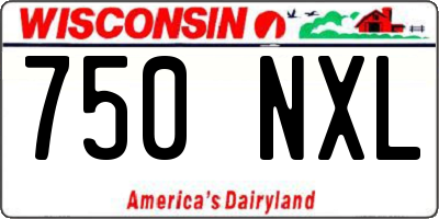 WI license plate 750NXL