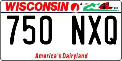 WI license plate 750NXQ