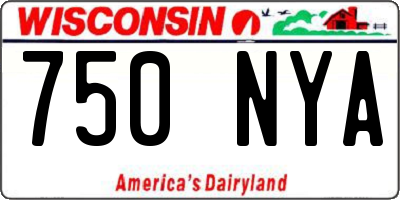 WI license plate 750NYA