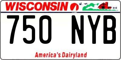 WI license plate 750NYB