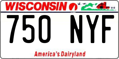 WI license plate 750NYF