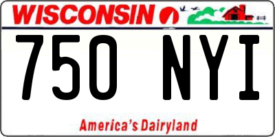 WI license plate 750NYI