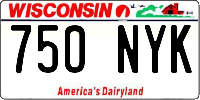 WI license plate 750NYK