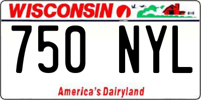 WI license plate 750NYL