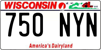 WI license plate 750NYN