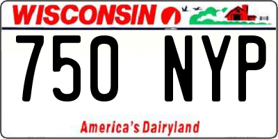 WI license plate 750NYP