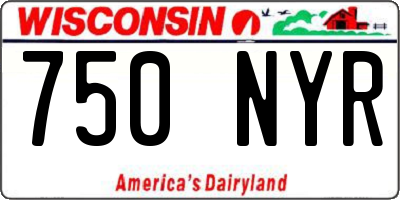 WI license plate 750NYR