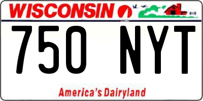 WI license plate 750NYT