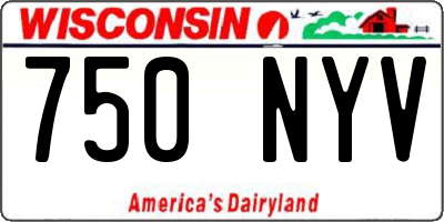 WI license plate 750NYV