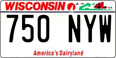 WI license plate 750NYW
