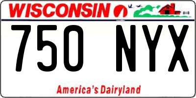 WI license plate 750NYX