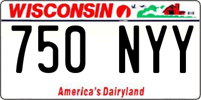 WI license plate 750NYY