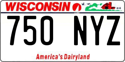 WI license plate 750NYZ