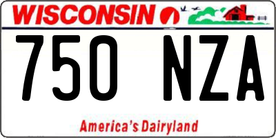 WI license plate 750NZA
