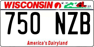 WI license plate 750NZB