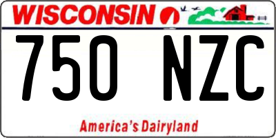 WI license plate 750NZC