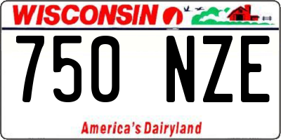 WI license plate 750NZE