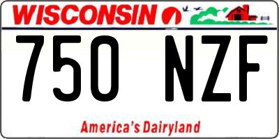 WI license plate 750NZF