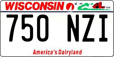 WI license plate 750NZI