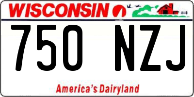 WI license plate 750NZJ