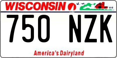 WI license plate 750NZK