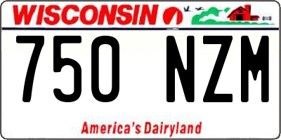 WI license plate 750NZM