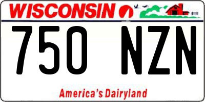 WI license plate 750NZN