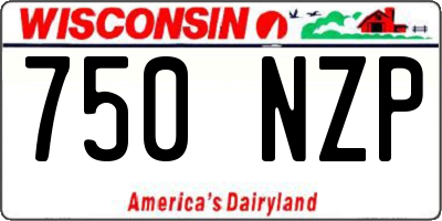 WI license plate 750NZP
