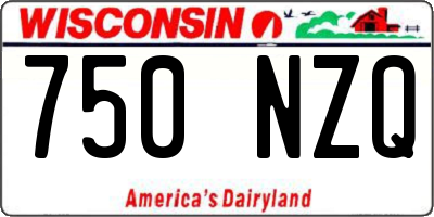 WI license plate 750NZQ