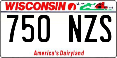 WI license plate 750NZS