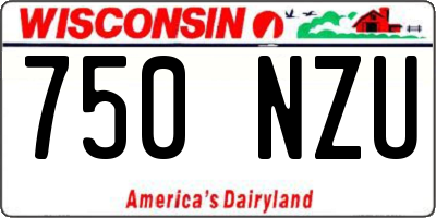 WI license plate 750NZU