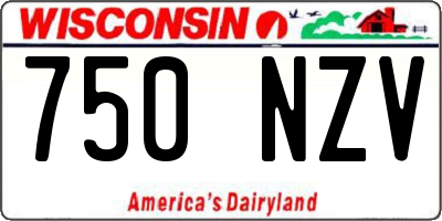 WI license plate 750NZV