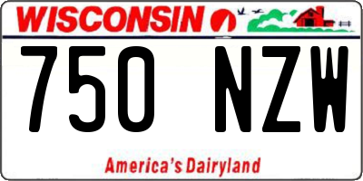 WI license plate 750NZW