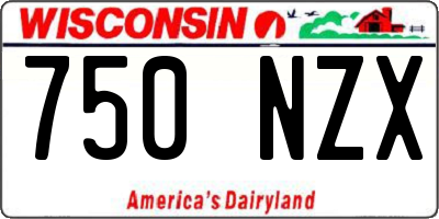 WI license plate 750NZX