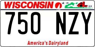 WI license plate 750NZY