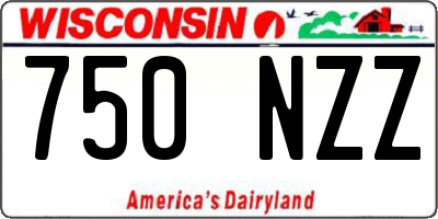 WI license plate 750NZZ