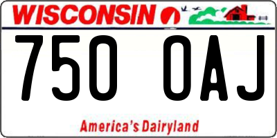 WI license plate 750OAJ