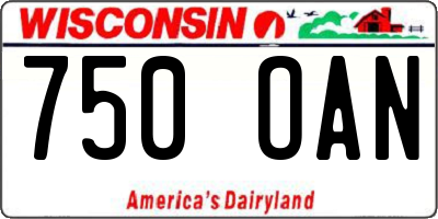 WI license plate 750OAN