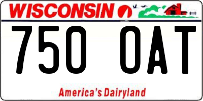 WI license plate 750OAT