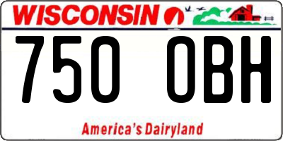 WI license plate 750OBH