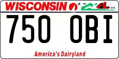 WI license plate 750OBI