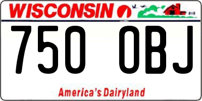 WI license plate 750OBJ