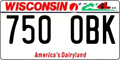 WI license plate 750OBK