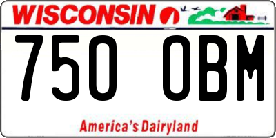 WI license plate 750OBM